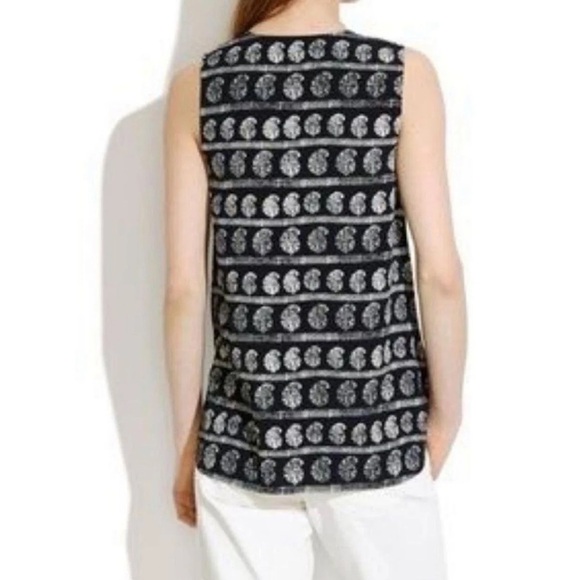 MADEWELL Black Novella Moroccan Print Tank Top Size Small - Picture 2 of 10